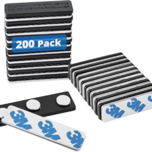 Mifflin-USA Name Tag Magnets (200 Badge Holder Magnets, 1.75 x 0.5 inches), Name Tag Magnet Backs w/ 3 Extra-Strong Neodymium Magnets for ID Badge Holders
